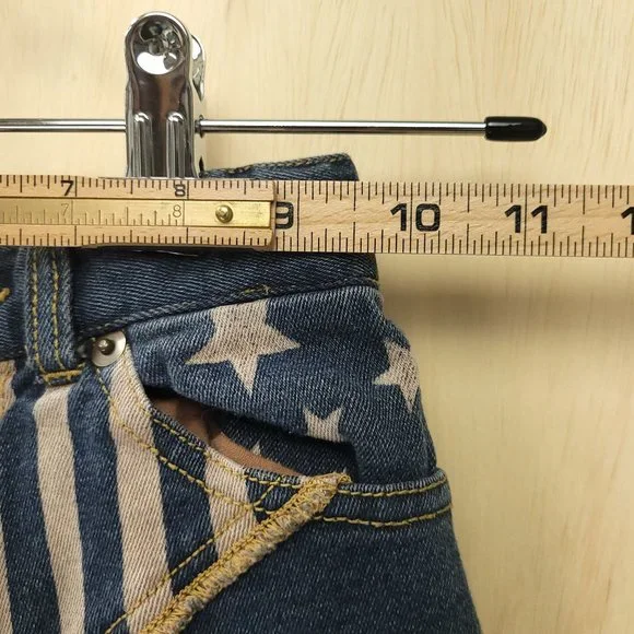 Stars and Stripes Jean Denim Shorts - 5/6 - Picture 5 of 11